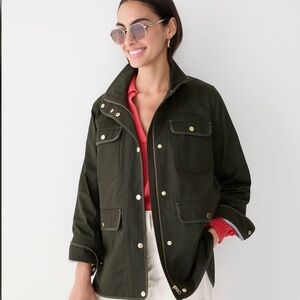 J crew new downtown field jacket dark moss green
